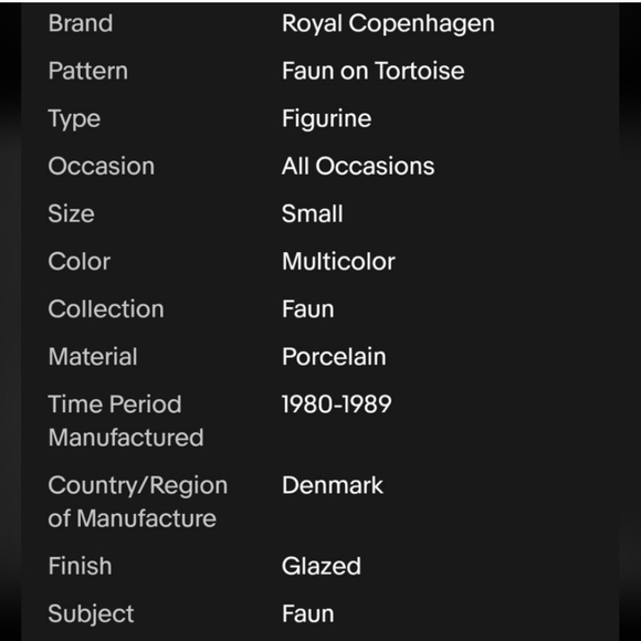 Royal Copenhagen Denmark Porcelain Faun on Tortoise #858; Mint condition - Picture 12 of 13